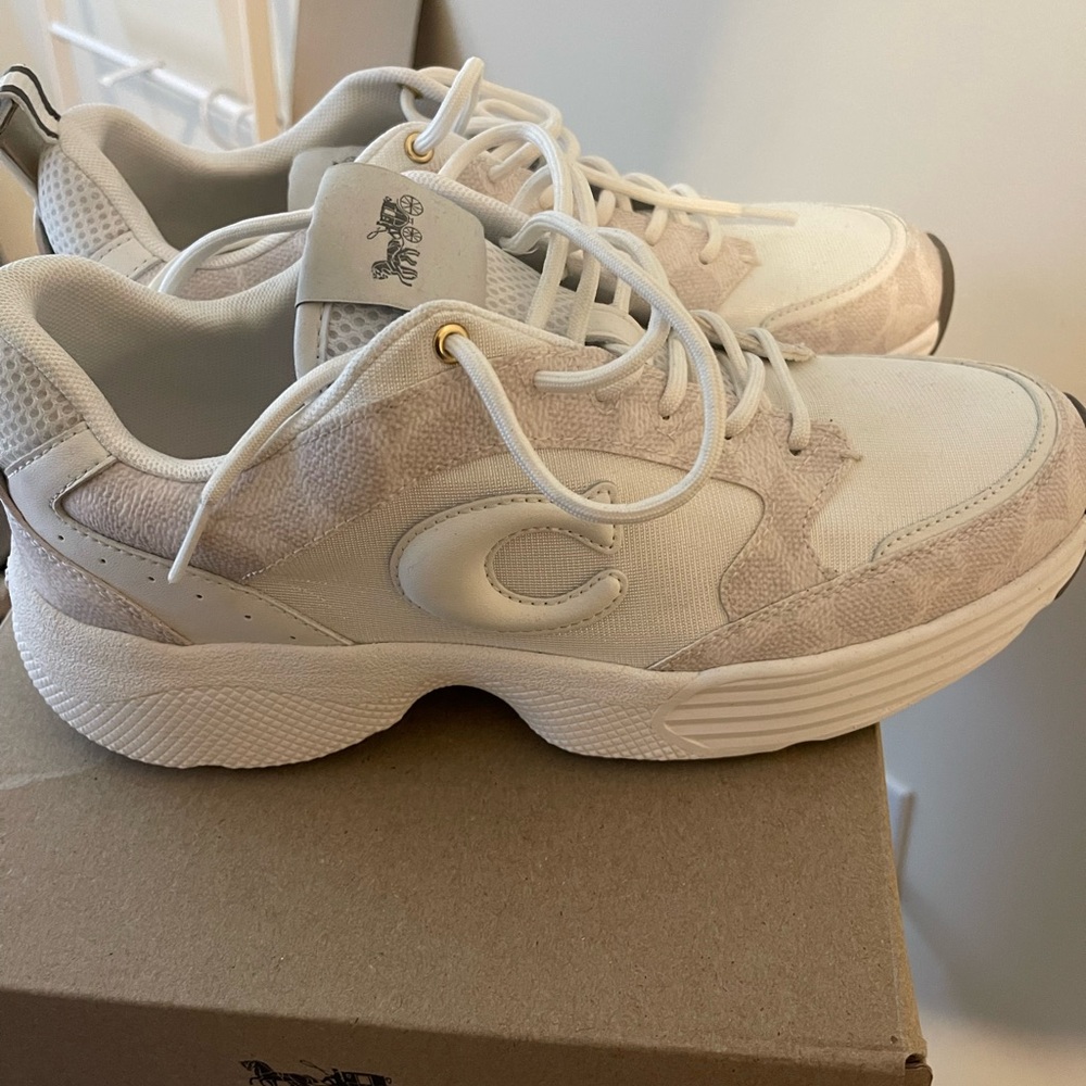 Coach white and pink sneakers